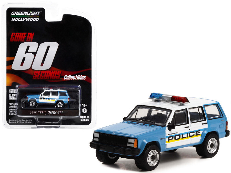 N51 GREENLIGHT 1995 Jeep Cherokee Light Blue and White San Pedro Police 44960 E
