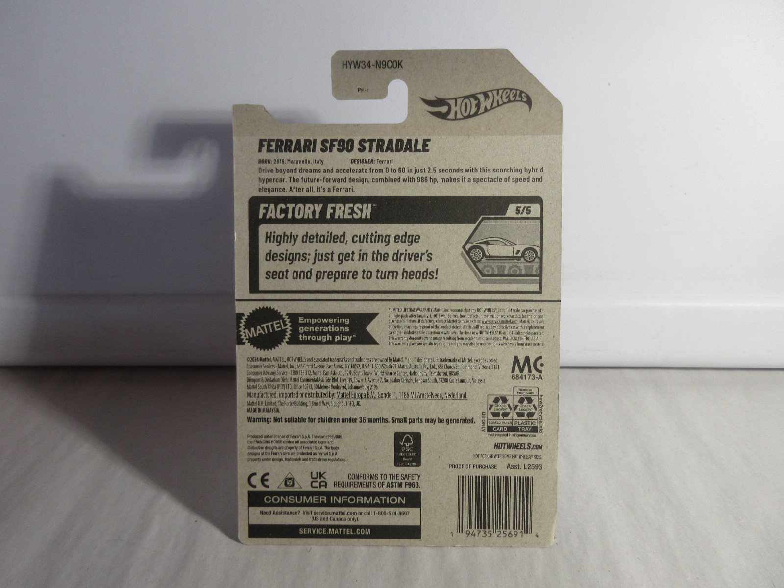 Hot Wheels Factory Fresh Ferrari SF90 Stradale