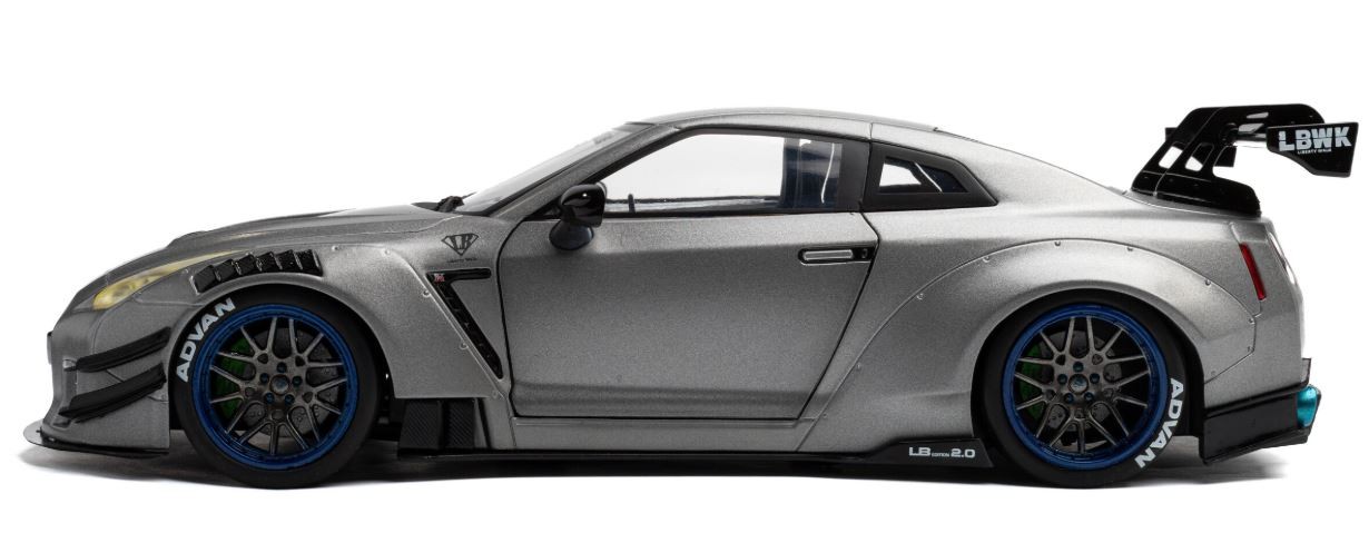 SOLIDO,NISSAN GT-R W/Liberty Walk Body Kit 2.0 2023 Silver, 1/18, SOL1805815