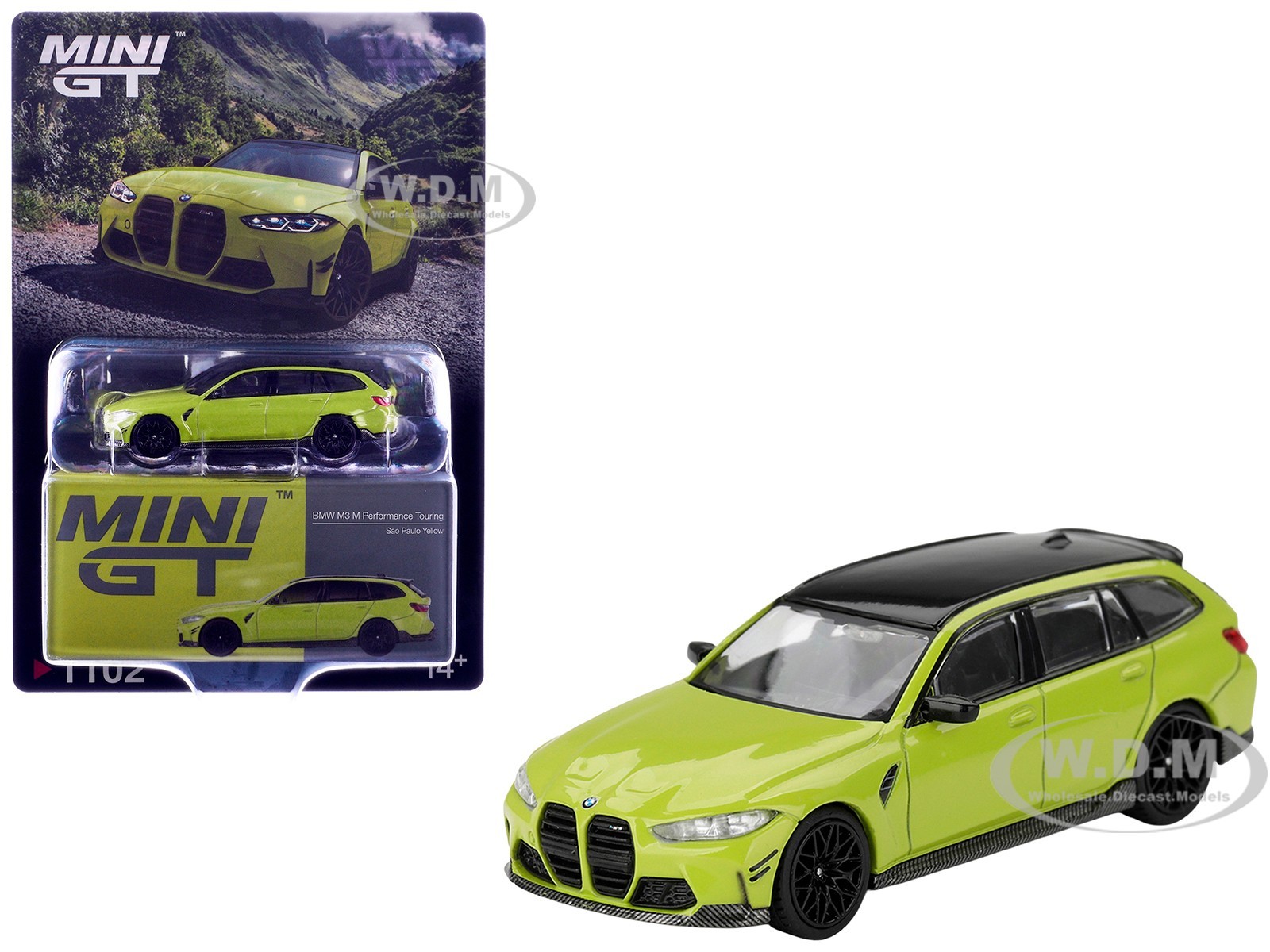 BMW M3 M PERFORMANCE TOURING SAO PAULO YELLOW 1/64 DIECAST BY MINI GT MGT01102