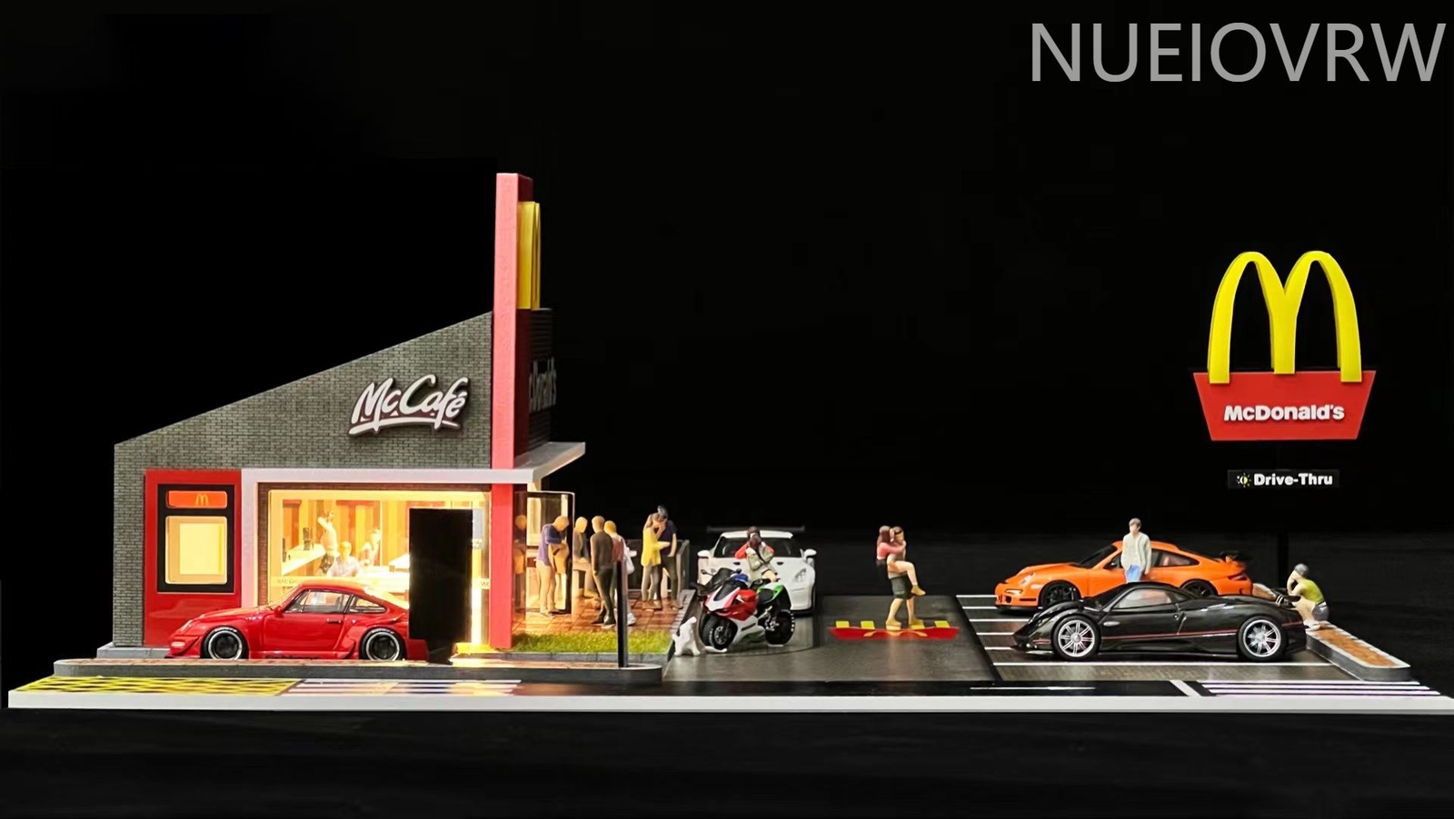 1/64 Scale Diorama Car Garage Model Backdrop Car Parking Lot Display Scene Model