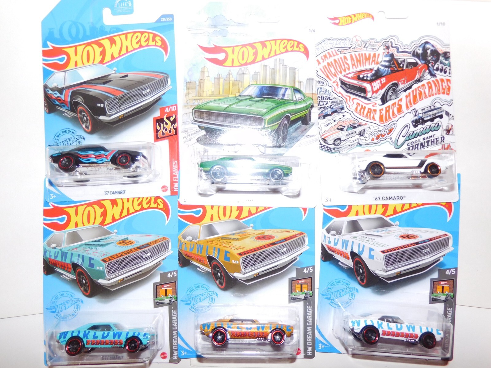 Lot of 6 Hot Wheels ** ’67 Camaro ** Kroger, Dollar General and Walmart Excusiv