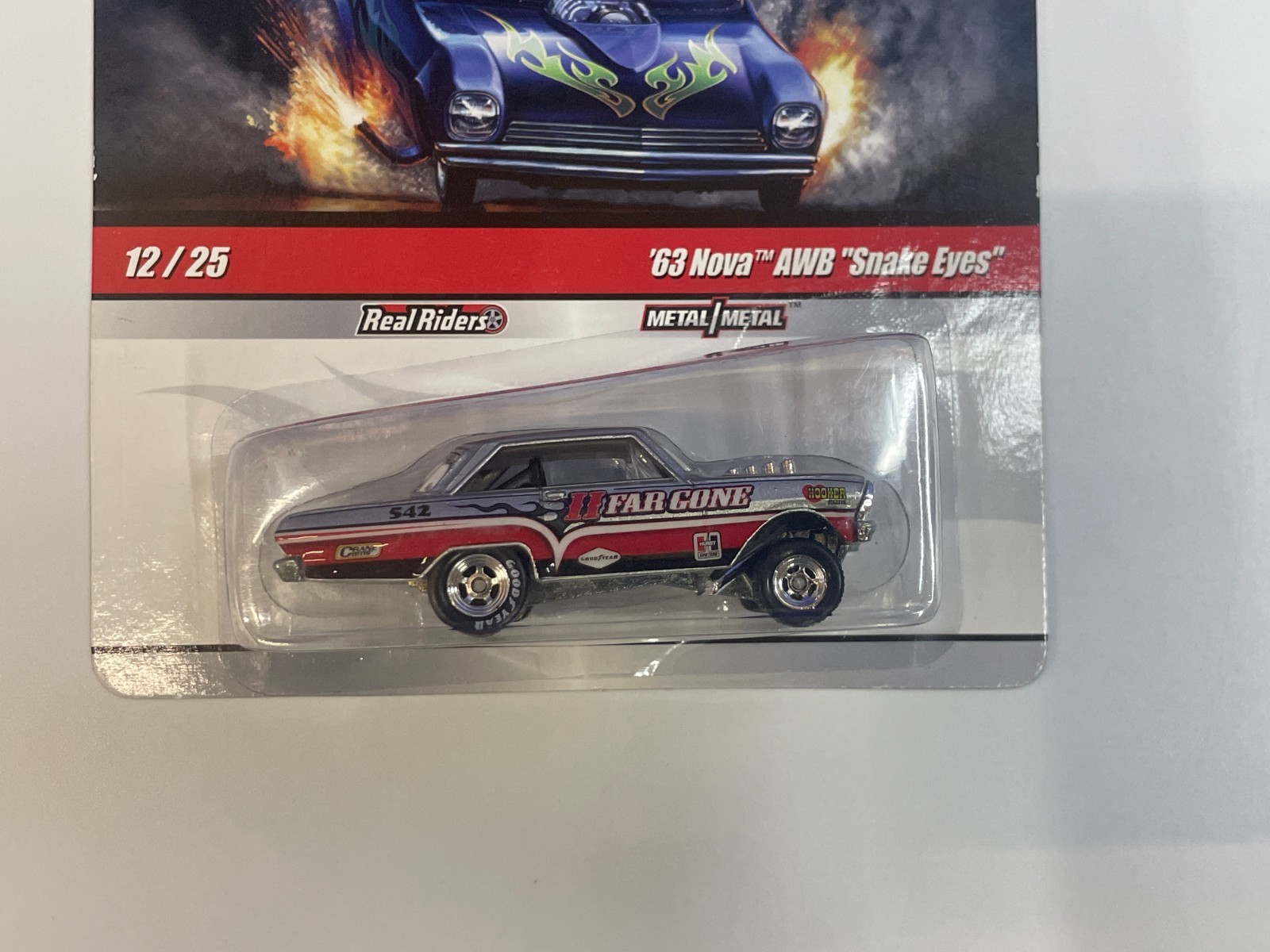 HOT WHEELS 1/64 SCALE DRAG STRIP DEMONS 1963 CHEVY NOVA AWB SNAKE EYES