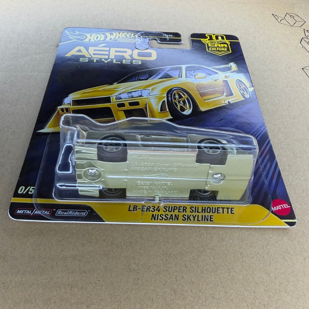 Hot Wheels Aero Styles Gold LBWK LB-ER34 Super Silhouette | Custom CHASE Diecast
