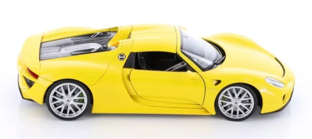 2013 Porsche 918 Spyder Hard Top 1/24 Scale Diecast Model Welly -YELLOW w/ BOX