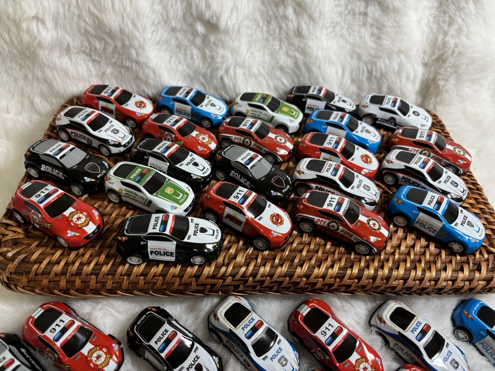 Die Cast Plastic And Metal Police and Fire Cars Lot Of 35