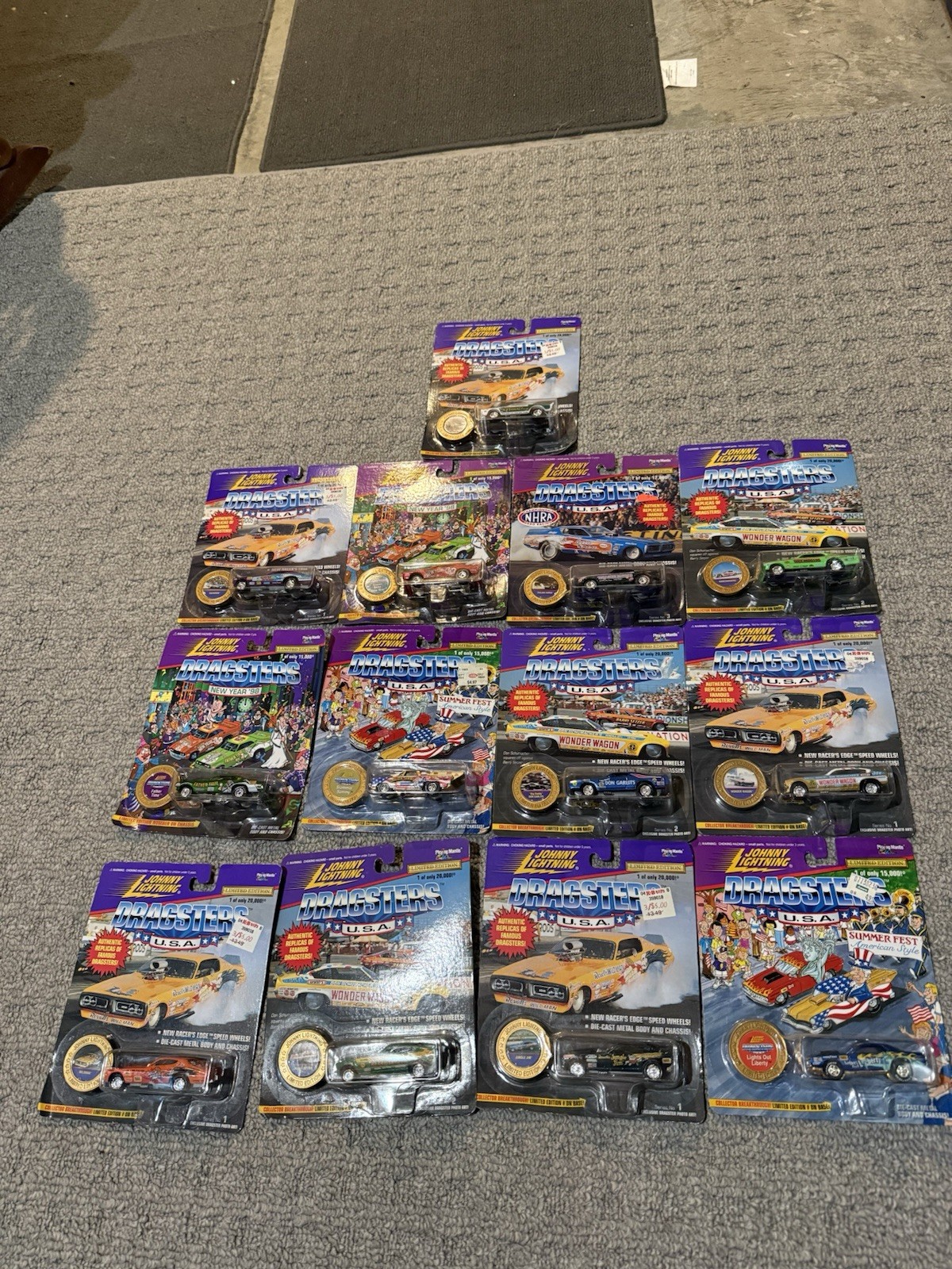 Johnny Lightning Dragsters Lot. Bakers Dozen. All Sealed.