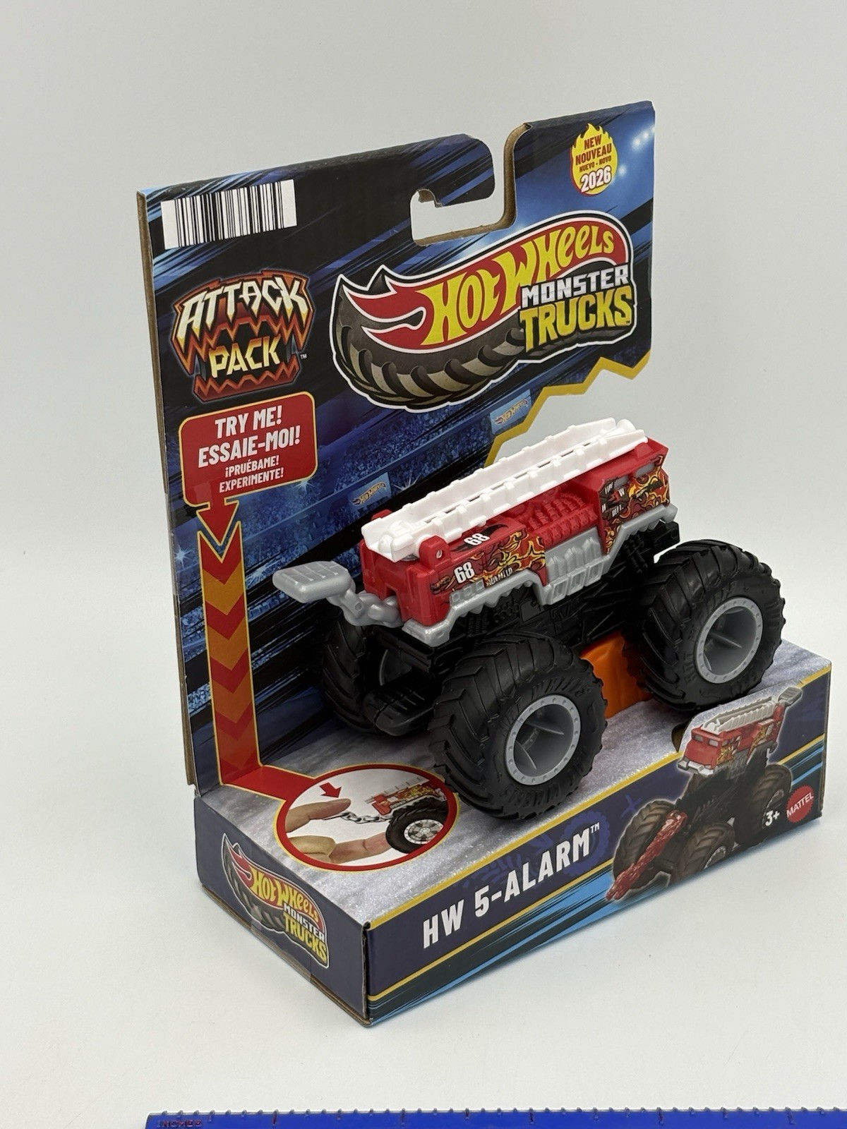 2026 Hot Wheels Monster Trucks Attack Pack HW 5-Alarm Red Fire Truck