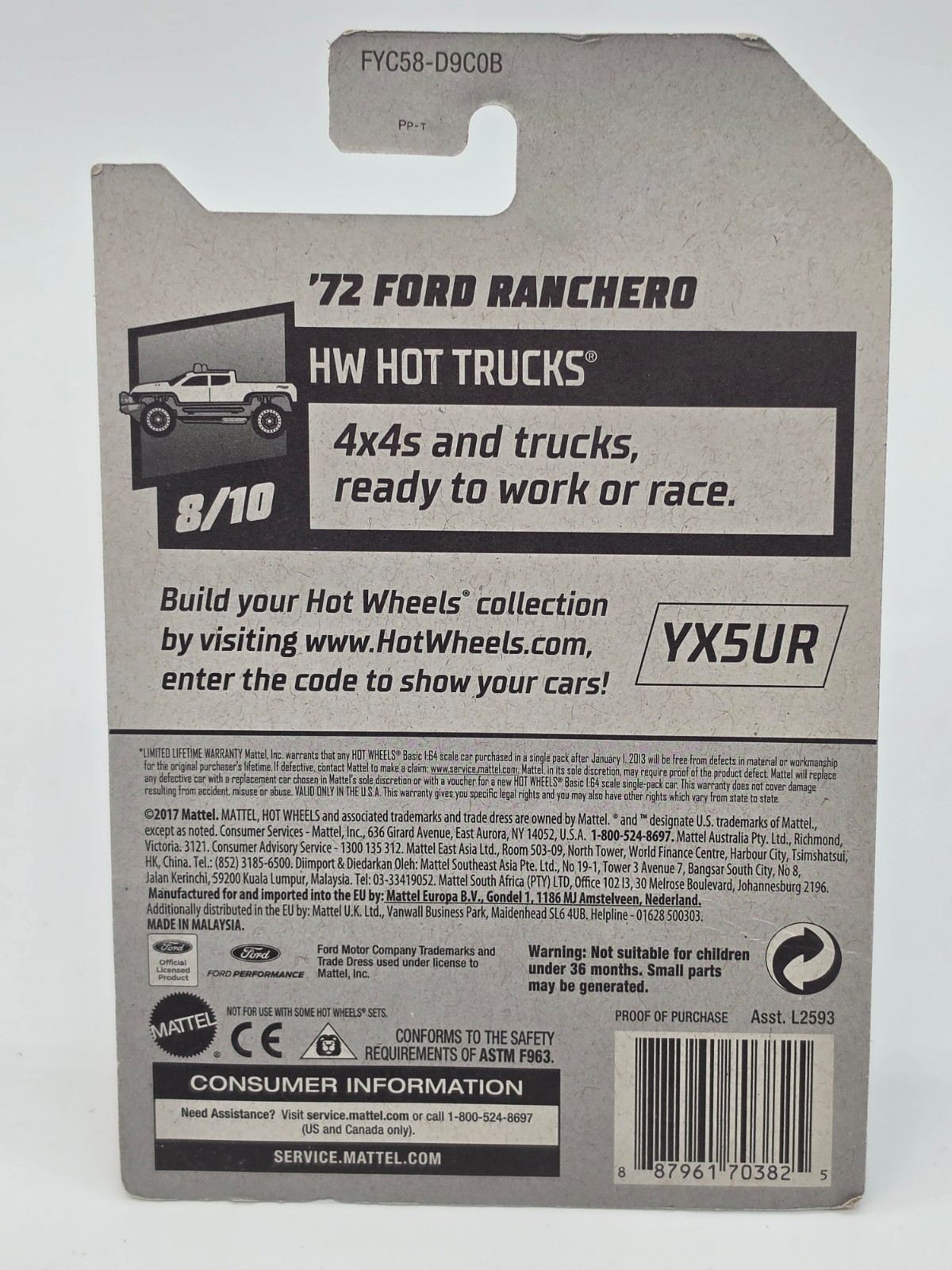 Hot Wheels -HW Hot Trucks Series – ’72 Ford Ranchero – Black