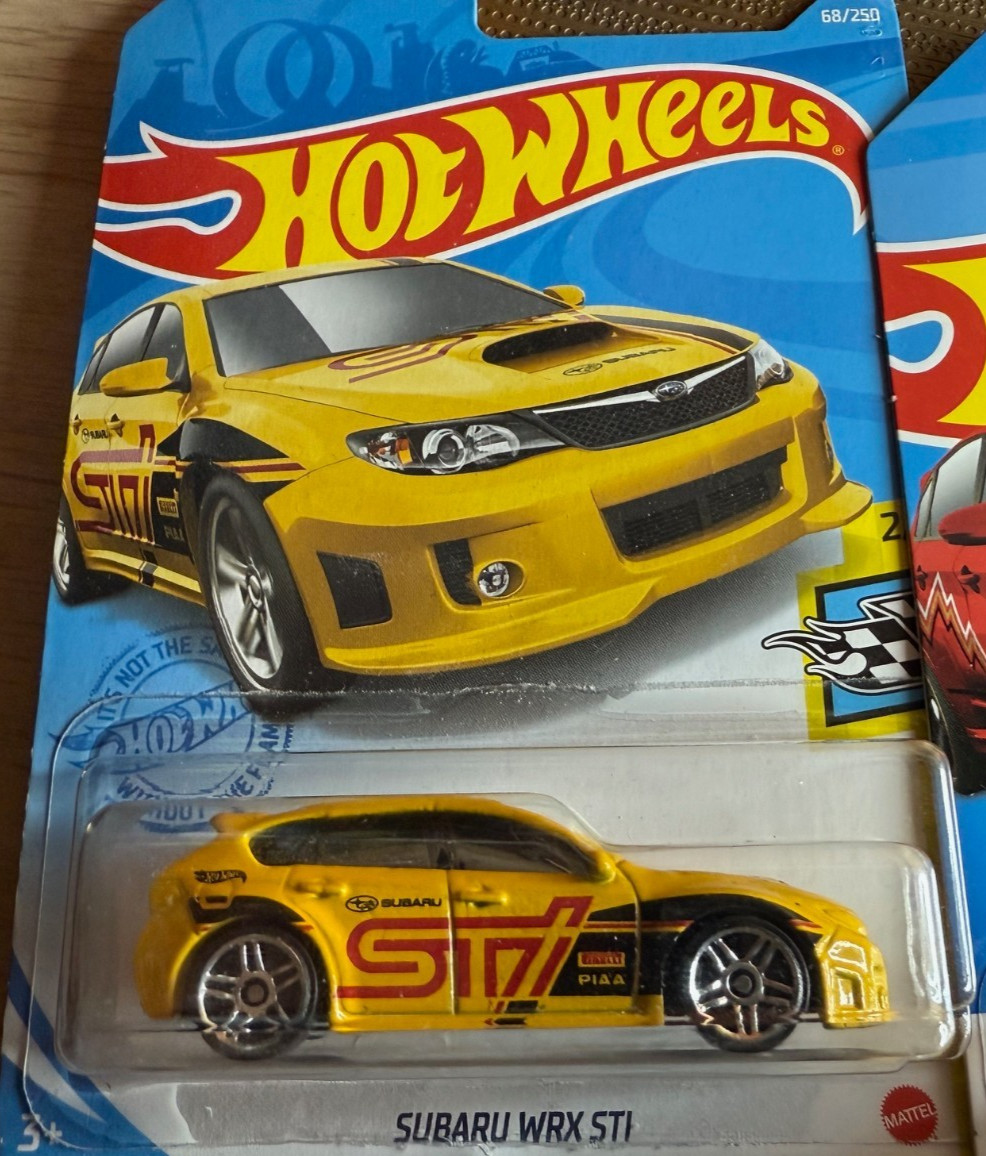 HOT WHEELS 98 SUBARU IMPREZA 22B STI-VERSION & WRX STI YELLOW & RED CAR SET NEW