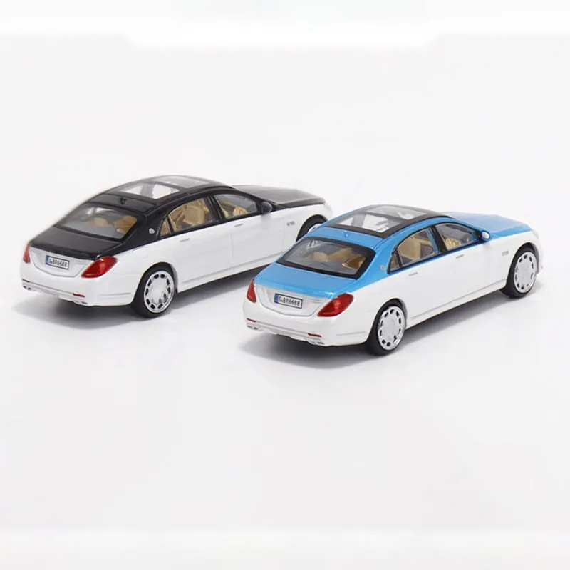 Master 1:64 Blue White S650 V12 Luxury Sedan Sport Model Diecast Metal Car
