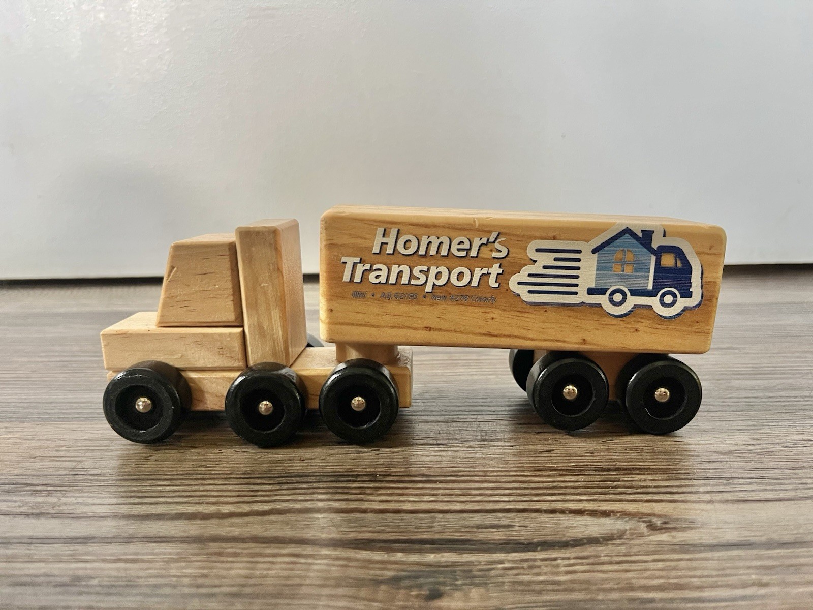 Homer’s Transportation Wooden Semi Truck Toy Trailer Automotive Big Rig Hauler