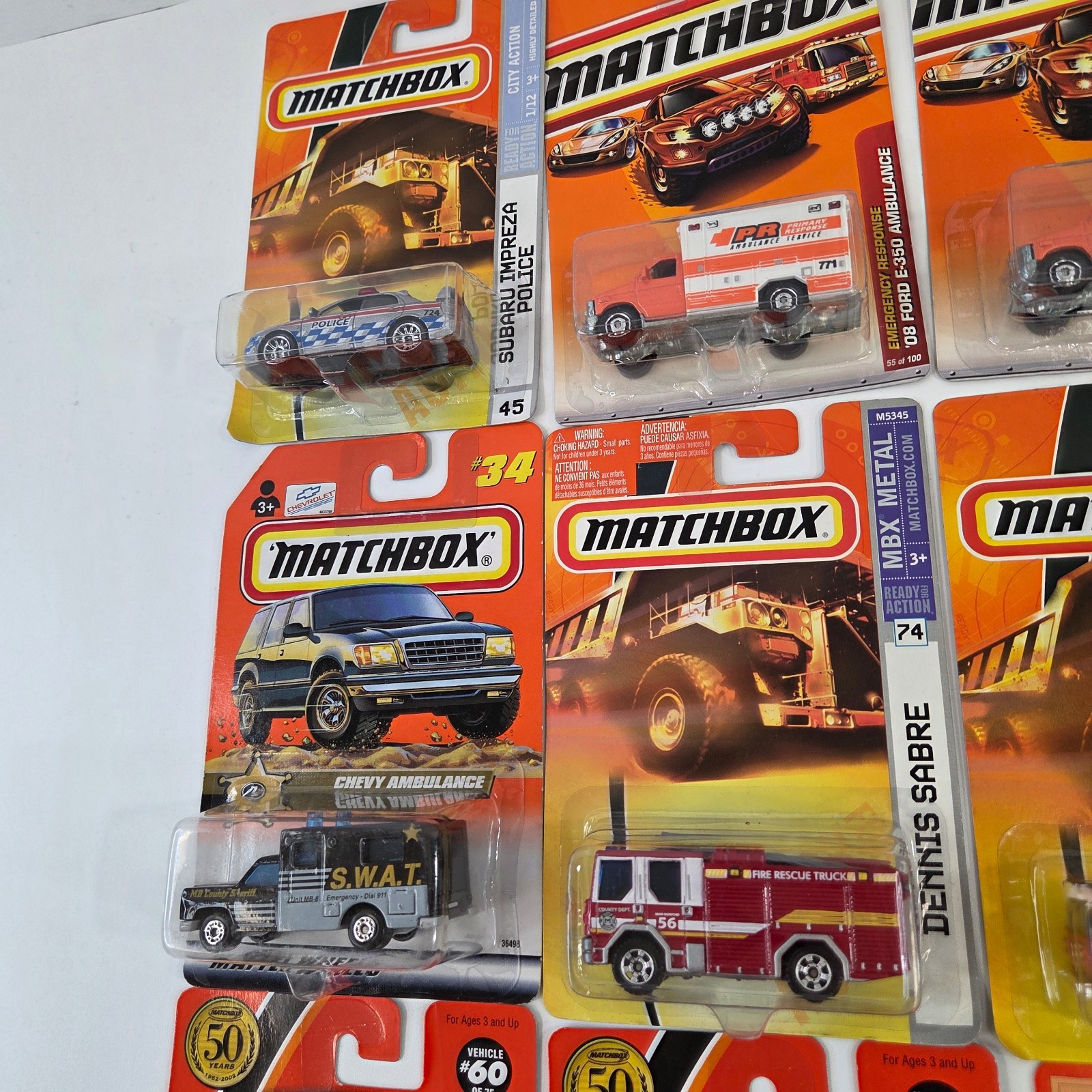 Matchbox Emergency Vehicles Diecast Car Lot of 11 New Fire Engine Ambulance ++