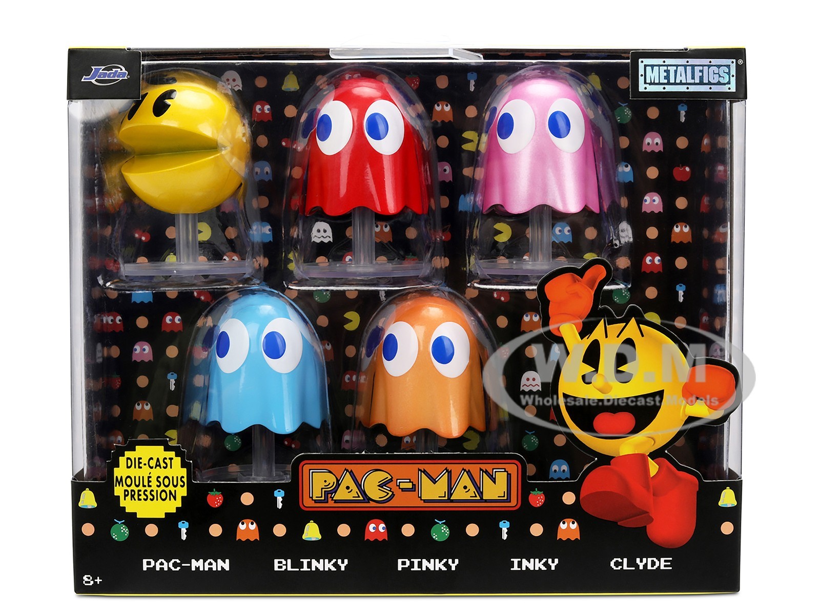 SET OF 5 DIECAST FIGURES “PAC-MAN” (1980) VIDEO GAME METALFIGS BY JADA 37347