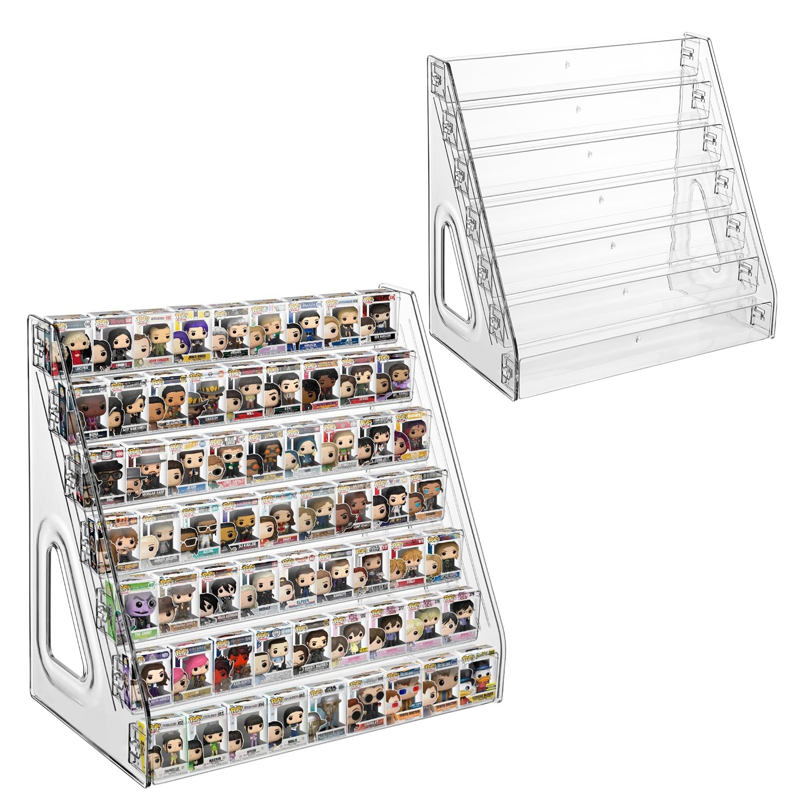 2 Pack 7 Layers Clear Display Shelf for Funko Pop,Mini Collectible Toys