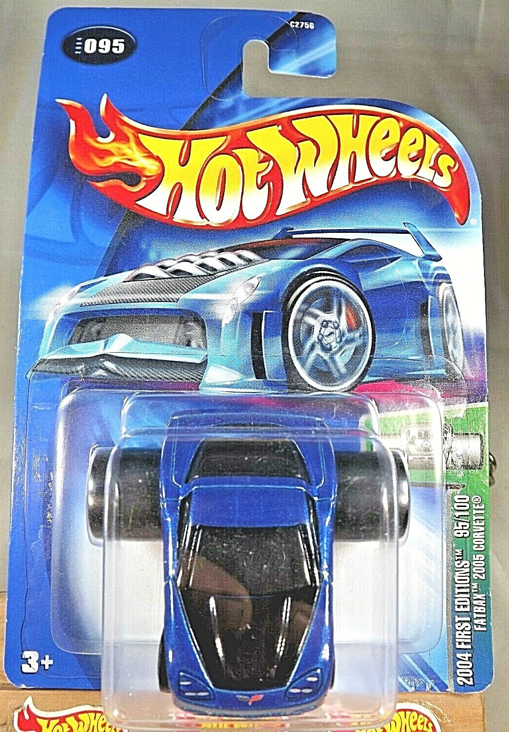 2004 Hot Wheels #95 First Editions FATBAX 2005 CORVETTE Blue w/o Red Taillights