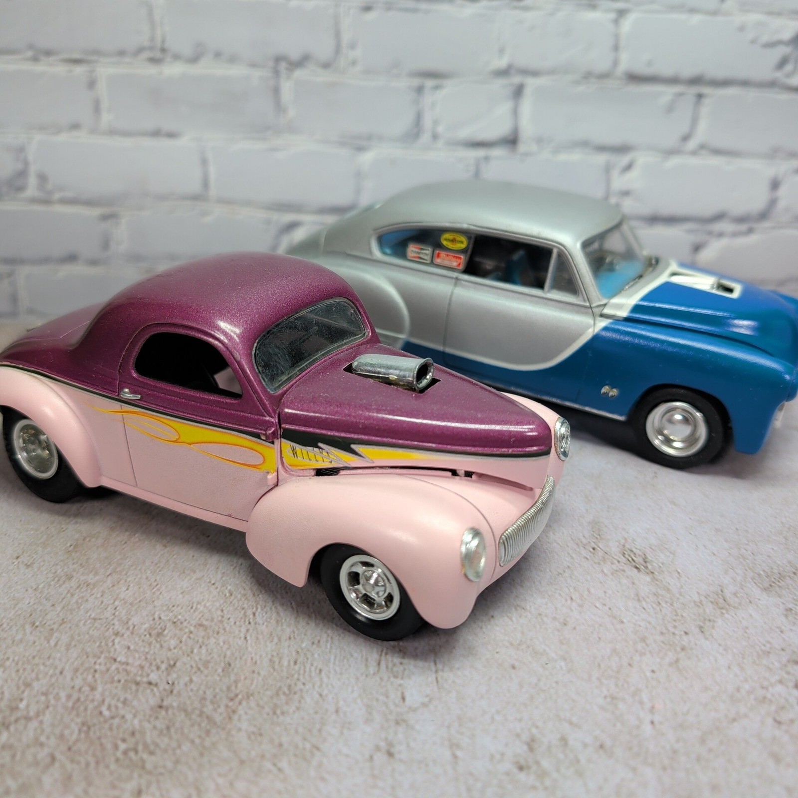 Built Custom Hot Rod Model Car Lot Willys Coupe & Chevy Drag Style