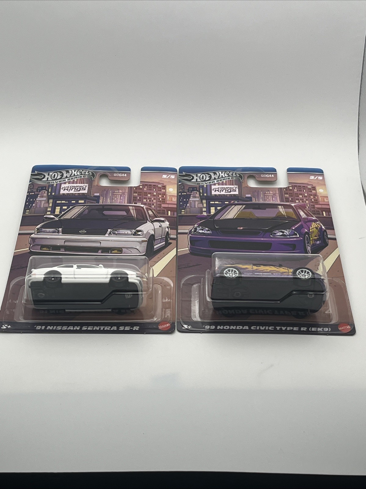 2025 Hot Wheels Silver Series 99 Honda Civic Type R + 91 Nissan Sentra SE-R