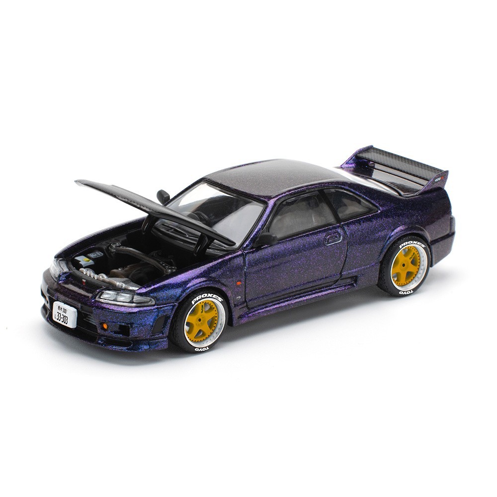 Pop Race 1:64 Nissan GT-R R33 Nismo Midnight Purple Diecast Model Car PR640256