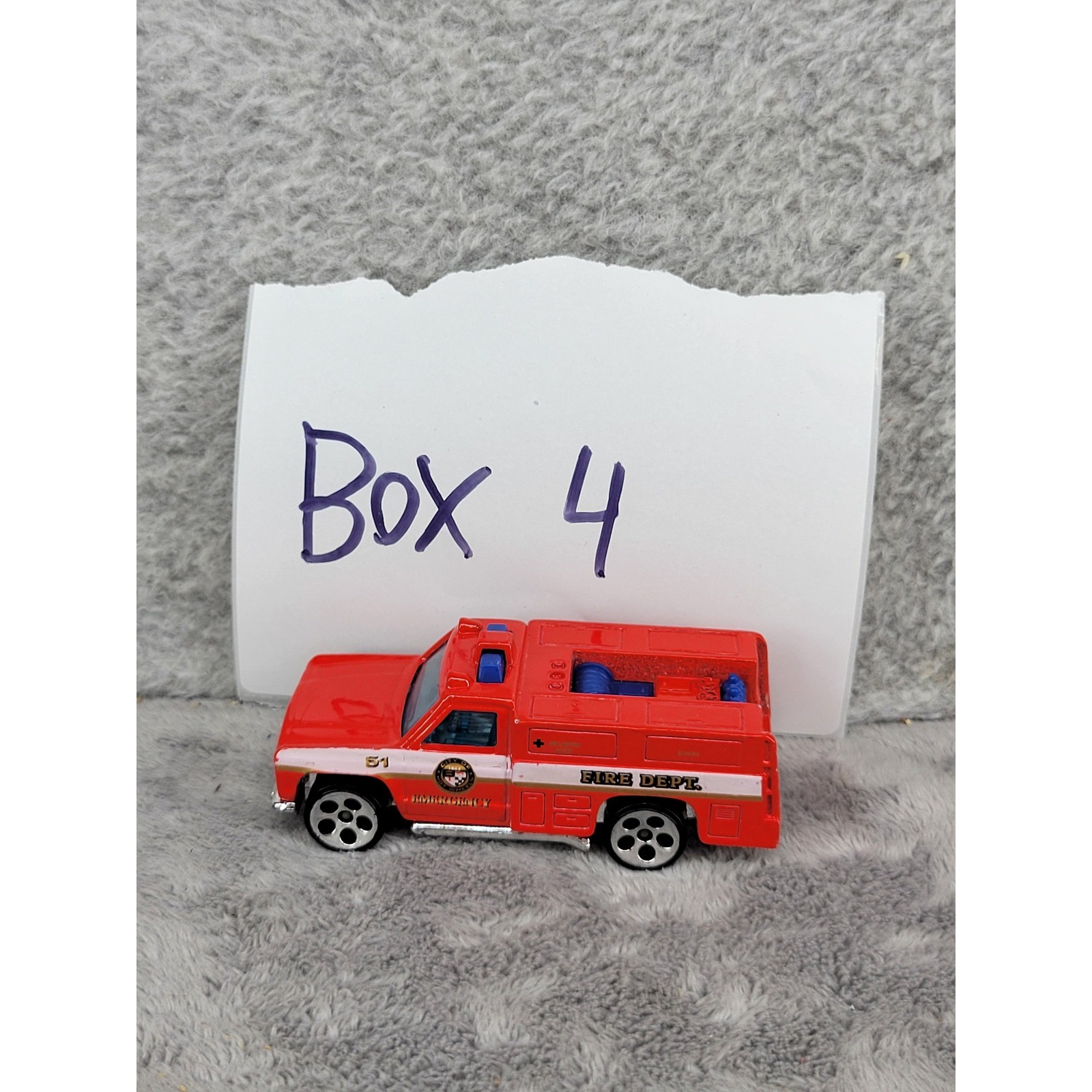 Hot Wheels Fire Dept Emergency Rescue Truck Red Diecast 1974 Mattel