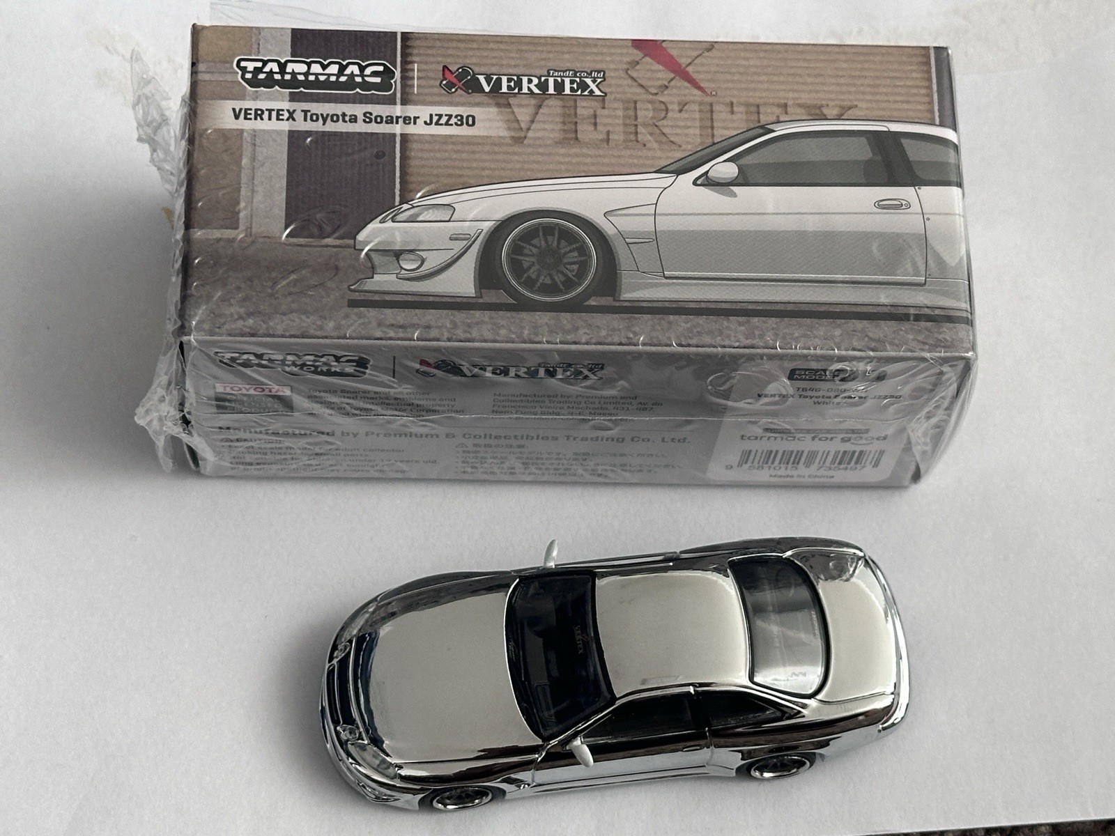 Tarmac Works 1/64 CHASE Toyota Vertex Soarer JZZ30 Silver Chrome T64G-080-WH New