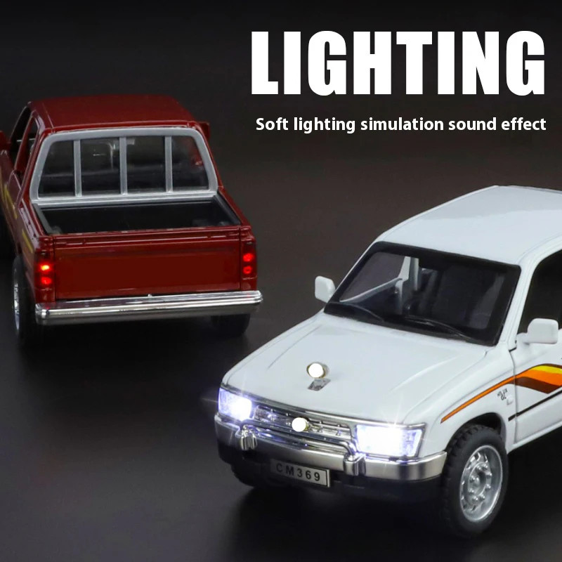 1:32 Toyota Hilux Alloy Model Off road Pickup with Sound and Light Diecast Toy