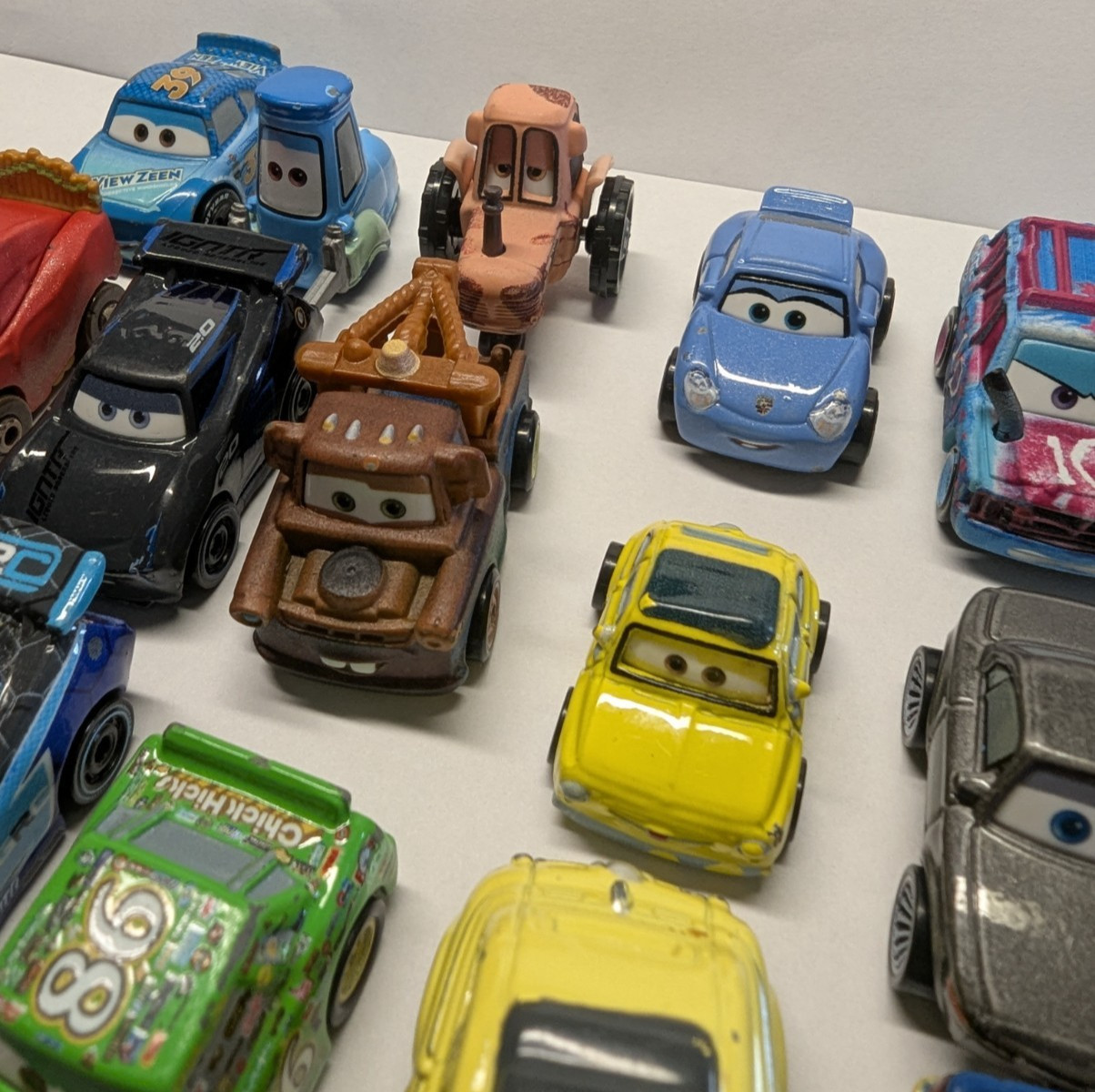 Disney Pixar Cars Mini Racers Diecast Matte Lot Of 18 Cars