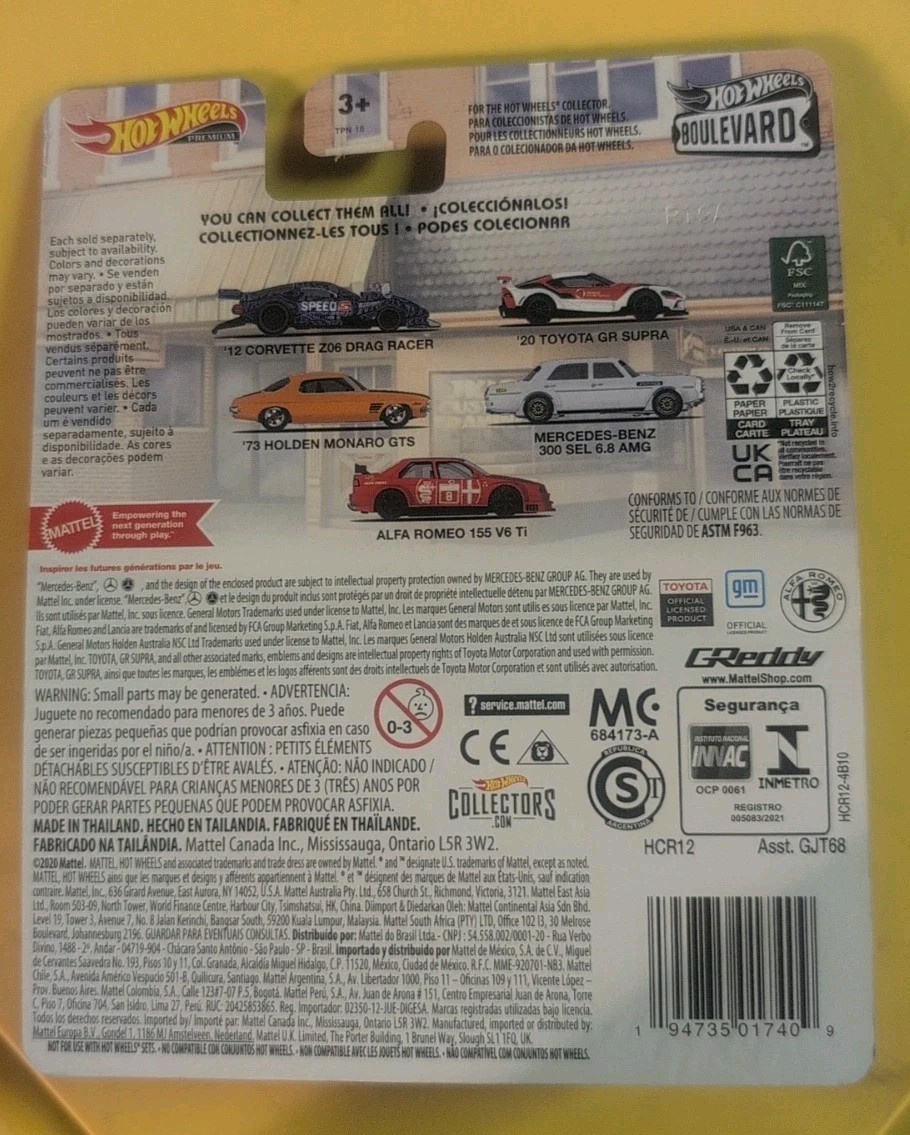 Hot Wheels Premium 2022 Boulevard #51 ’12 Corvette Z06 Drag Racer Laughlin