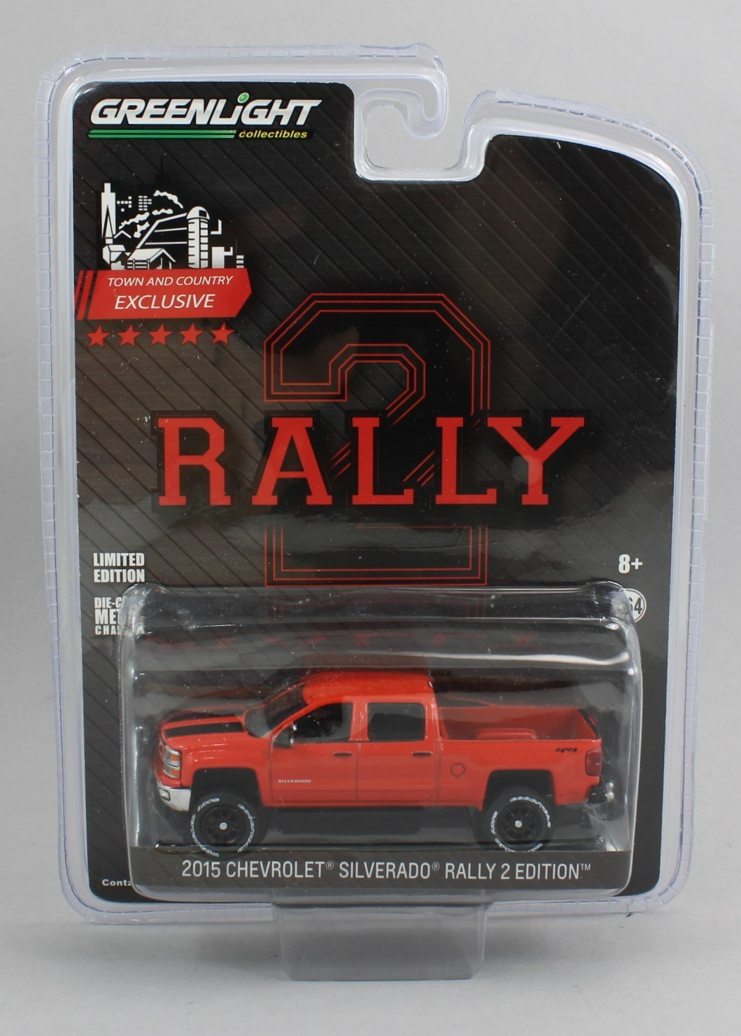 1:64 GreenLight *RALLY 2 EDITION* Red 2015 Silverado LIFTED *NIP*