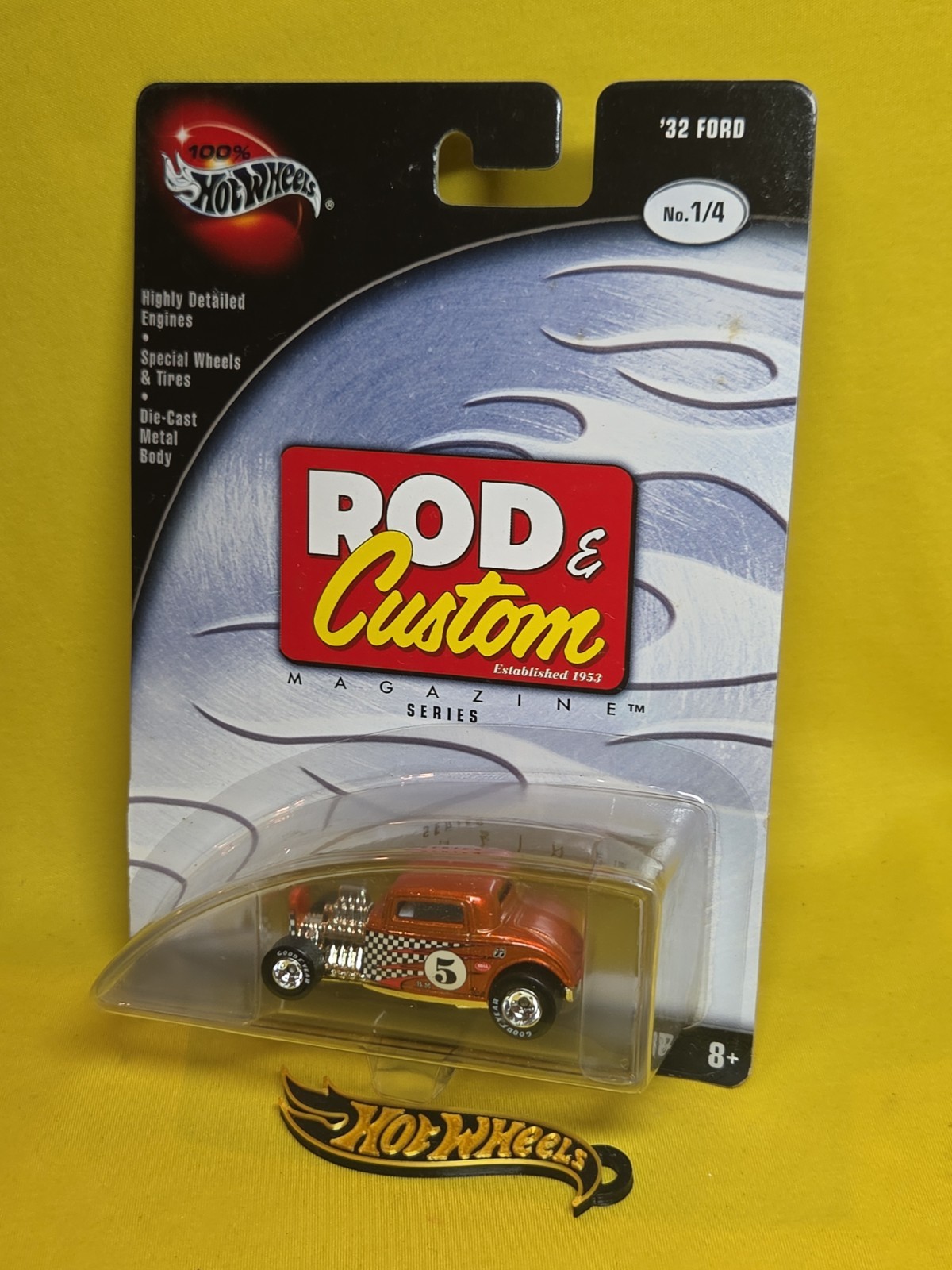 2002 Hot Wheels 100% Rod & Custom Series 1/4 ’32 FORD Orange RR & Gift 🔥48