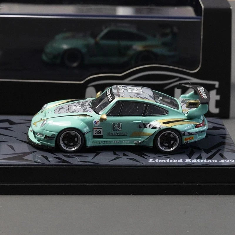 PORSCHE RWB 993 SICHUAN PEPPER LIVERY GREEN 1/64 DIECAST CAR MODEL BY MOTOKIT MK
