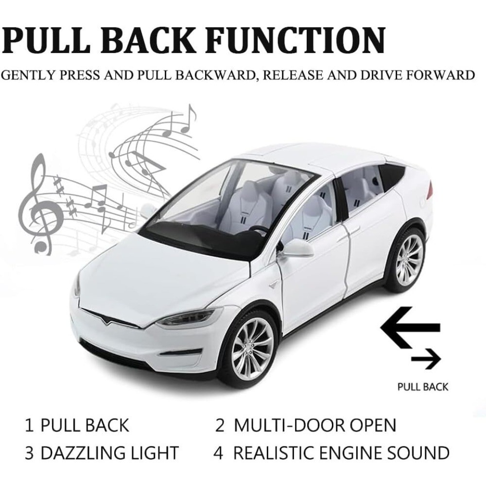 1:24 Tesla Model X Car Alloy DieCast Medel Car Toy Perfect gift for Boy Xmas US