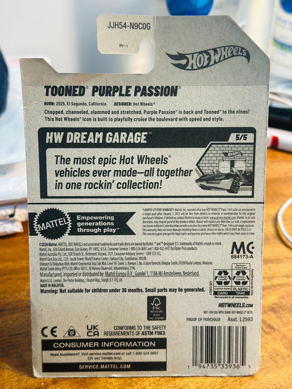 Hot Wheels Tooned Purple Passion HW DREAM GARAGE
