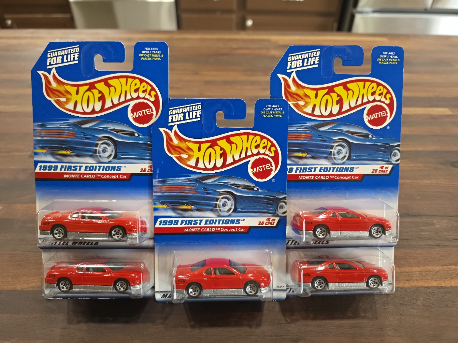Hot Wheels 1999 First Editions Monte Carlo Concept Car Red & Metallic – Lot of 7