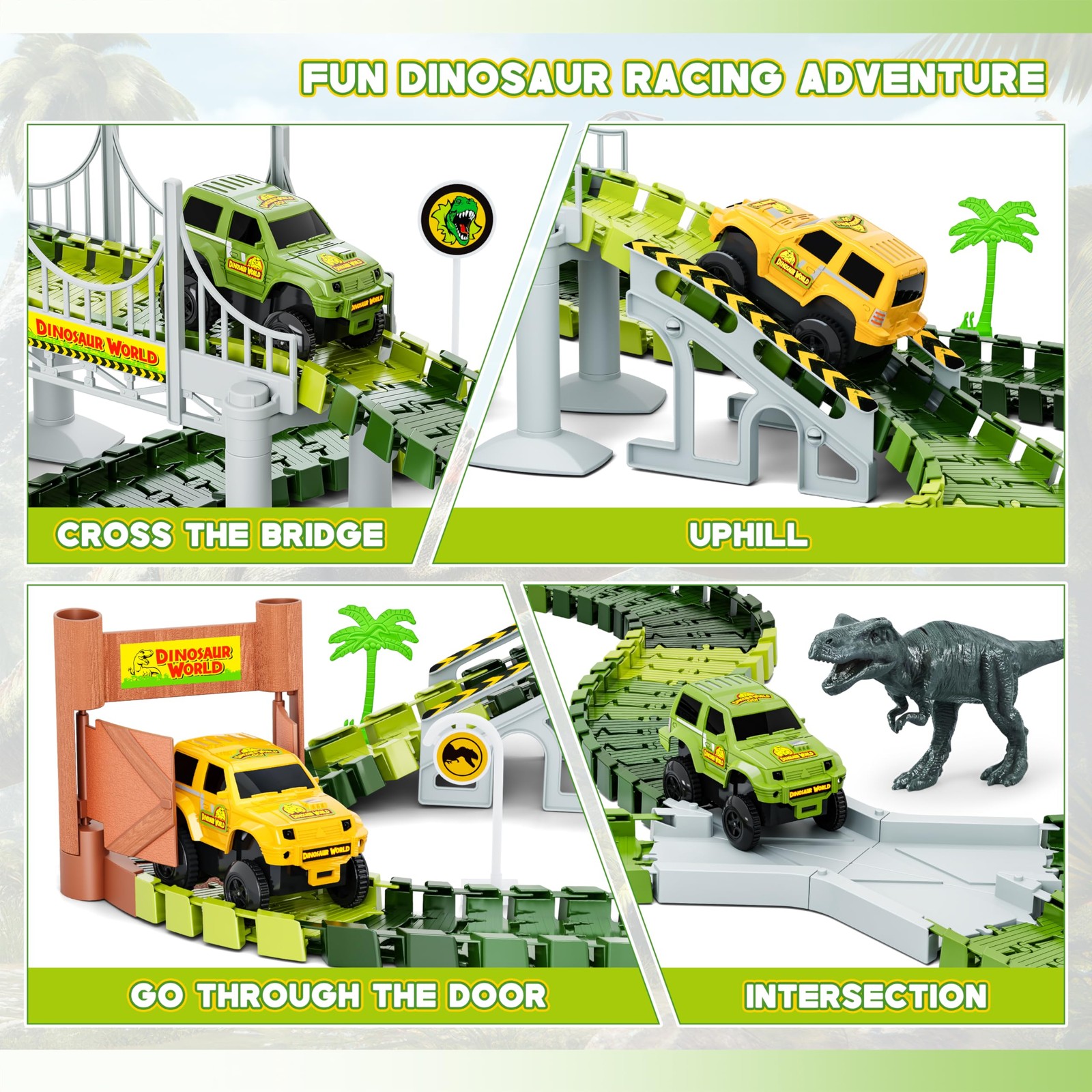 Dinosaur Track Set: 271 PCS Race Cars & Toys for Kids Ages 3-8