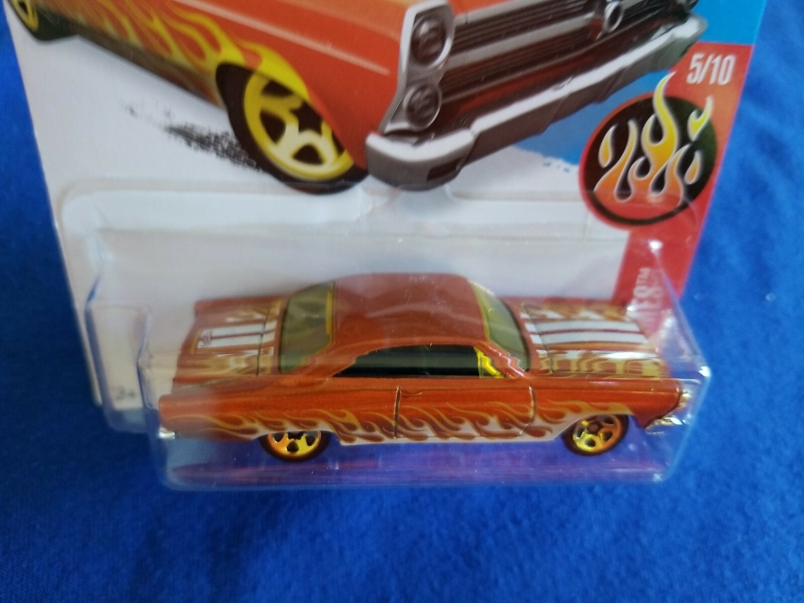 2016 Hot Wheels 66 FORD 427 FAIRLANE Orange 95/250 GREAT CARD Flames KMART COLOR