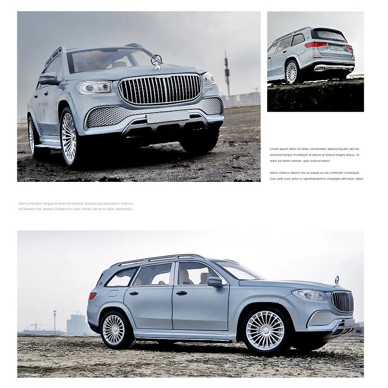 1:24 Benz Maybach GLS GLS600 SUV Diecast Alloy Car Model Simulation Sound Light