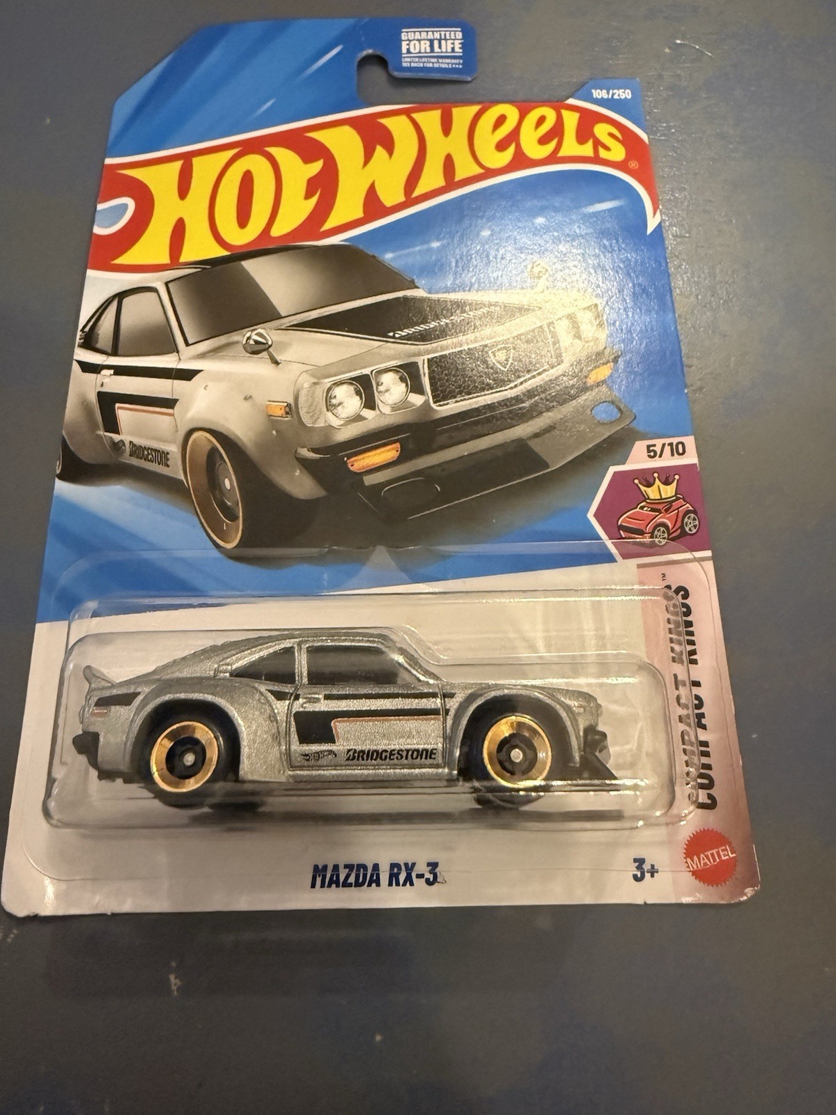 Hot Wheels Mazda RX-3 Compact Kings 5/10 1:64 Silver/Black/Gold Unopened