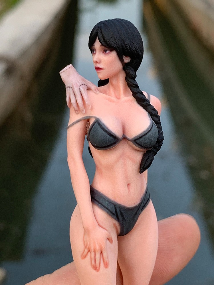 1/18 Miniatures Braided Hair Bikini Beauty Girl Scene Props Figures For Cars