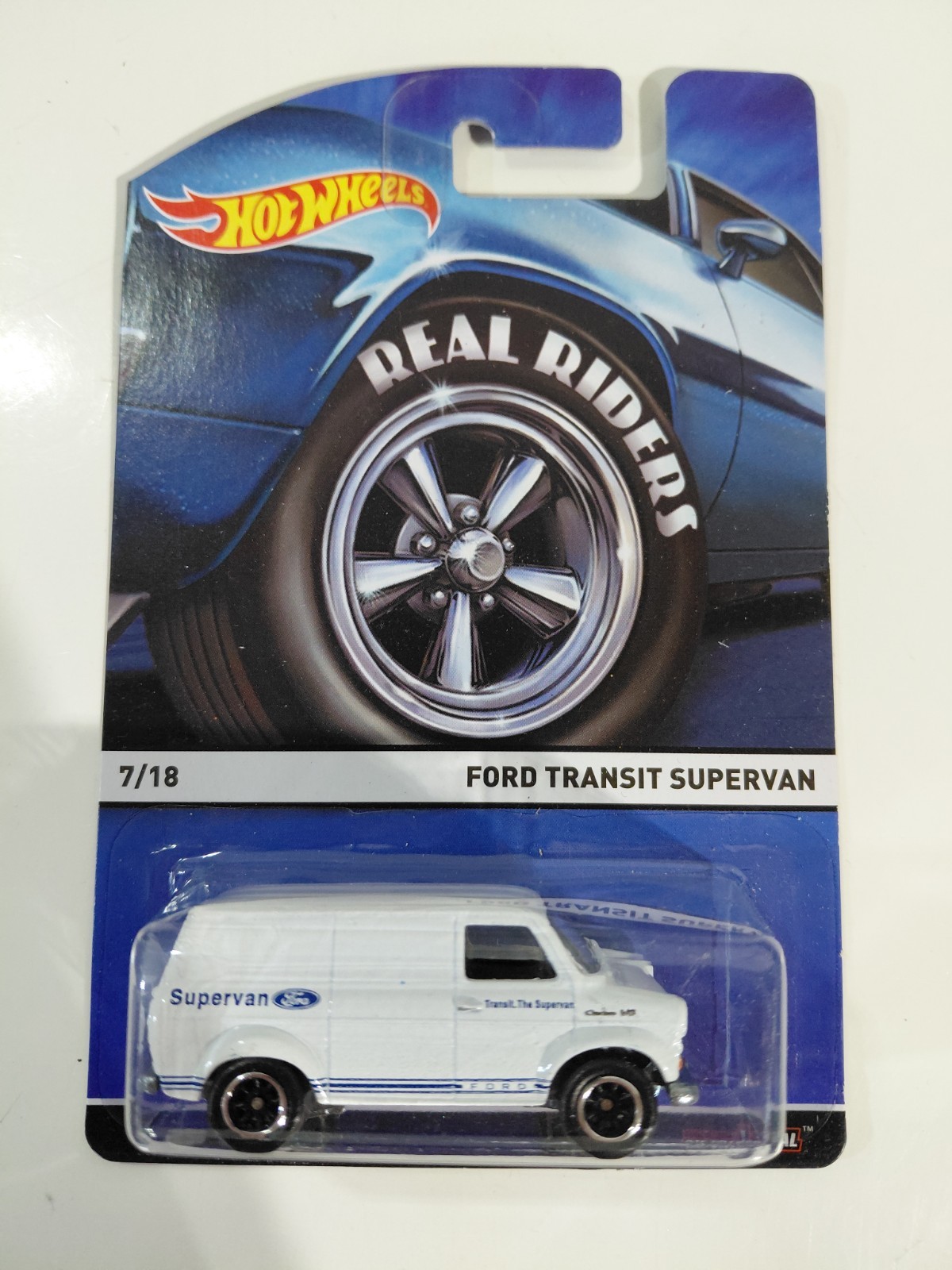 NIP Hot Wheels Real Rider 1:64 Die Cast Ford Transit Supervan Cargo Van