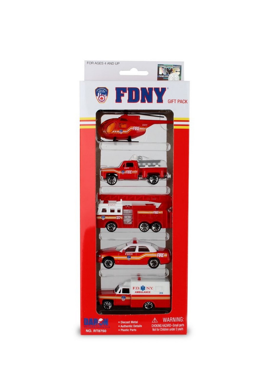 New York Fire Department (FDNY) 5 Cars Gift Pack “DieCast”