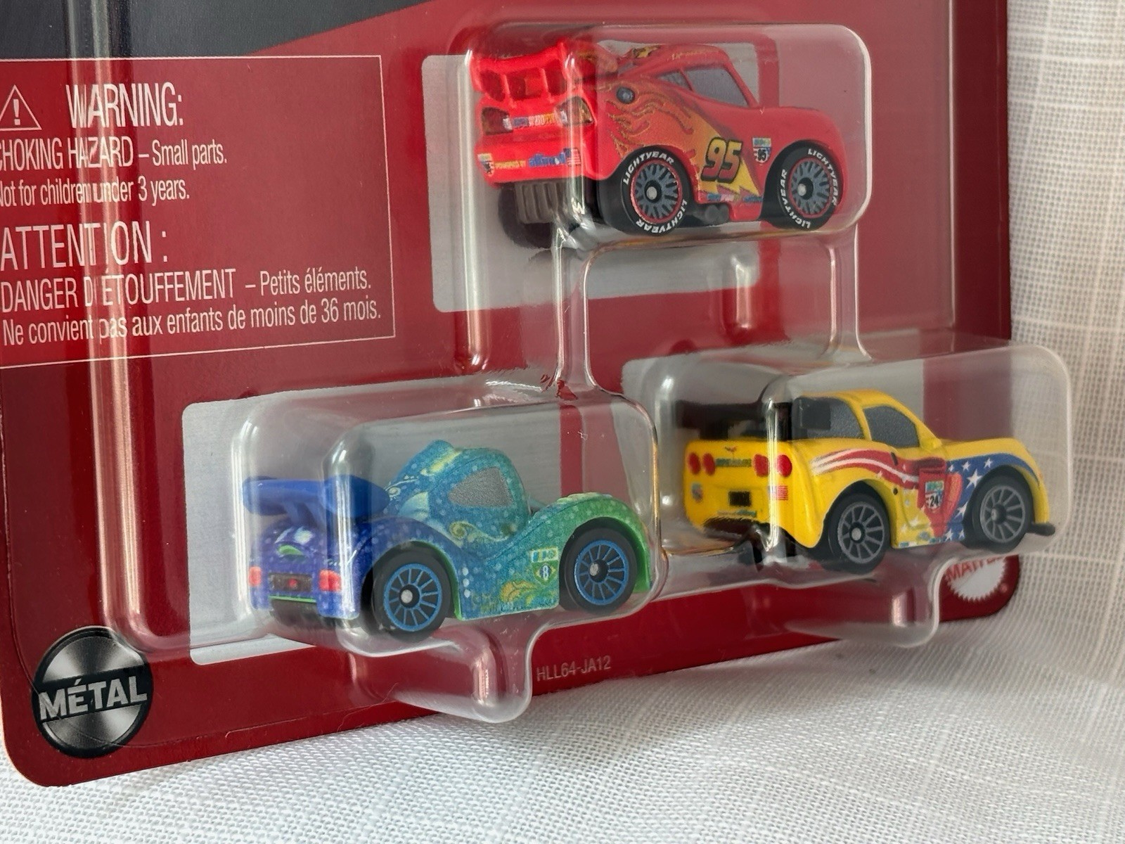 Disney Pixar Cars Mini Racers 3 Pack Jeff Corvette McQueen Carla Veloso Set Lot