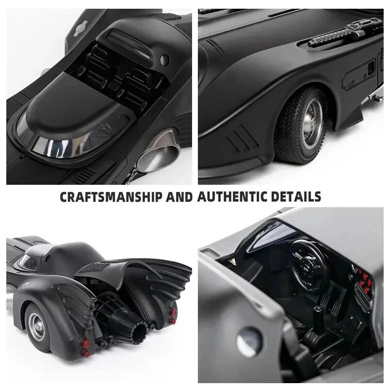 1:24 1989 Batmobile Diecast Model Alloy Car – Sound Light & Spray Mist Toy Gift