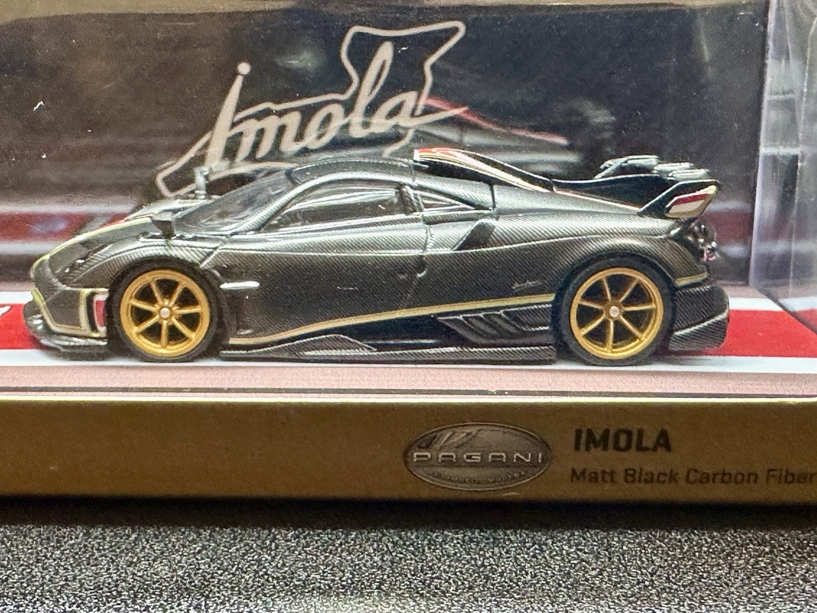 Tarmac Works 1:64 Die-Cast Pagani Imola Matt Black Carbon Fiber T64G-TL046-BCF