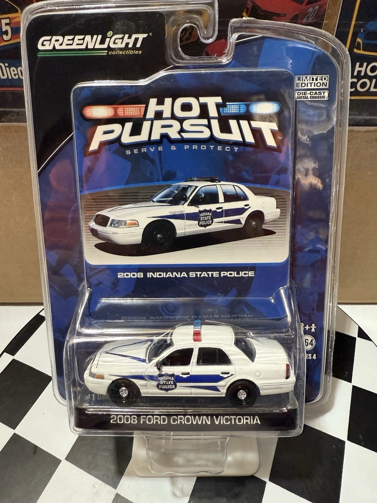 RARE* Hot Pursuit INDIANA STATE 2008 Ford Crown Vic Interceptor 1/64 Series 4
