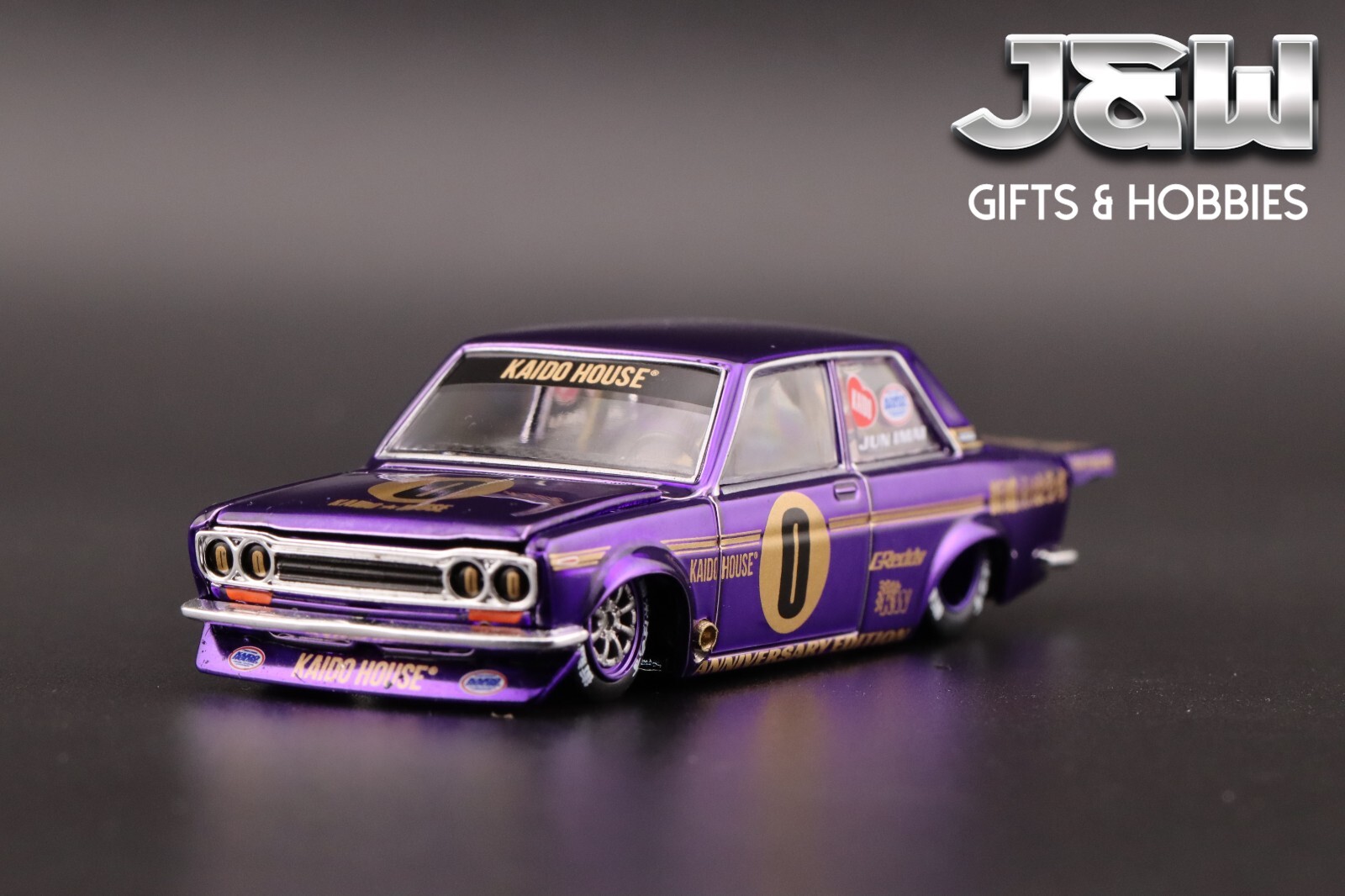 Kaido House x Mini GT Datsun 510 Pro Street Anniversary Purple Chrome #138 1/64