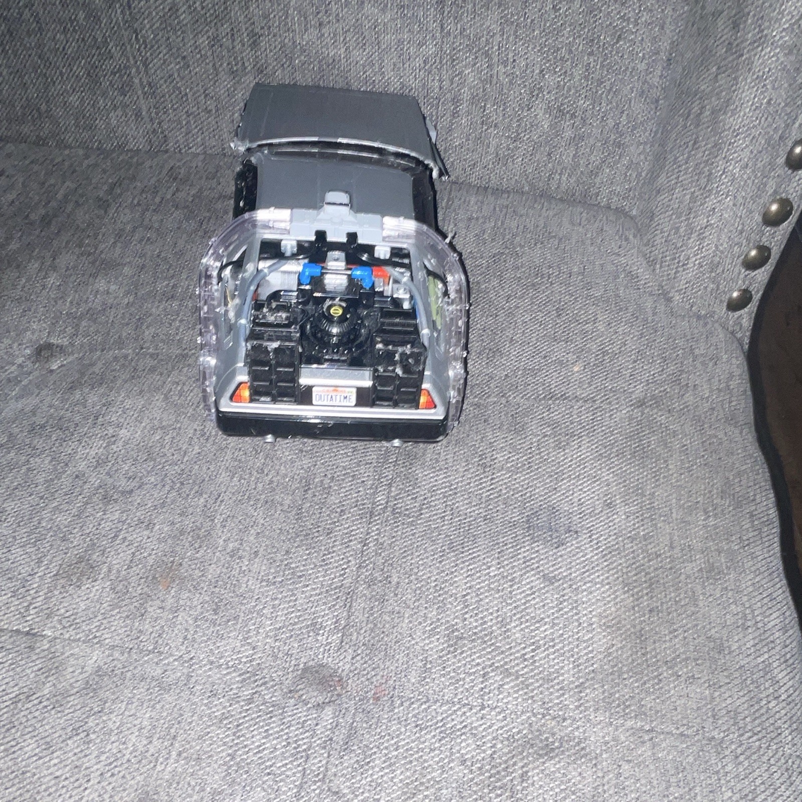 DeLorean DMC-12 Back to the Future Time Machine Diecast Car w/ Lights, Silver