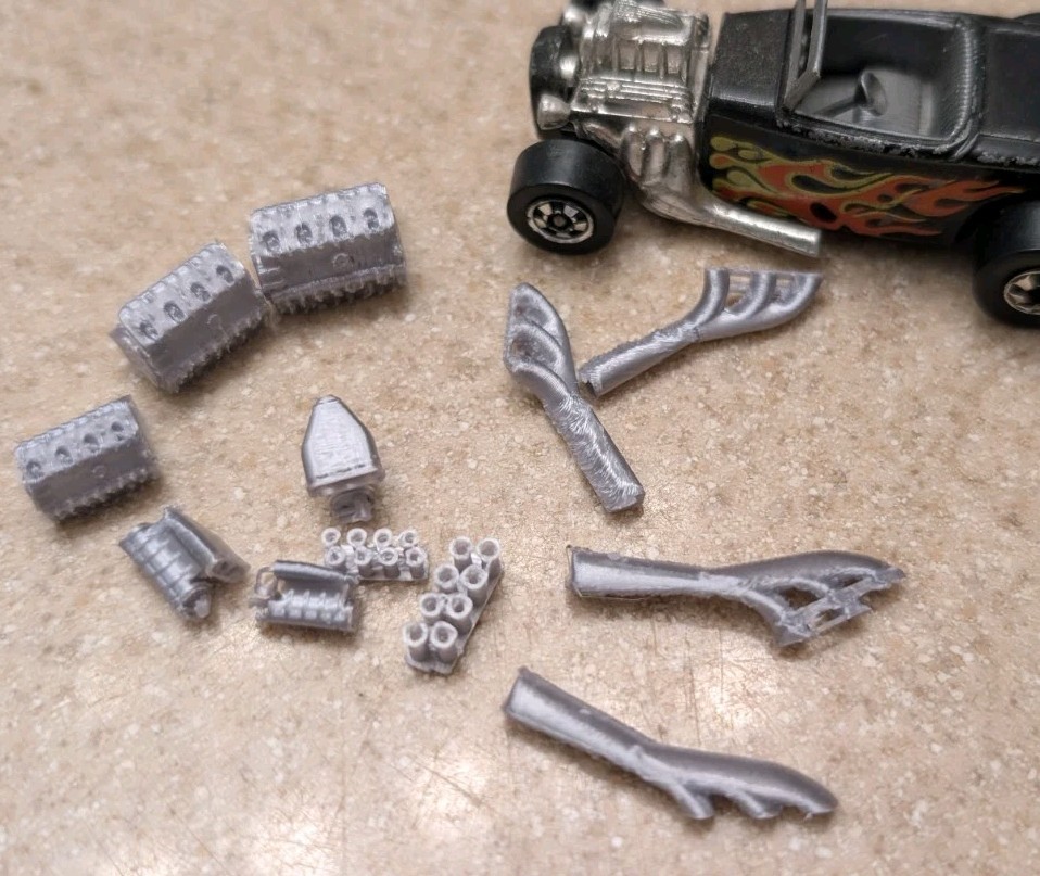 Hot 1/64 Blown Halibrand Stacks Ford Flathead V8 Lot X3 Custom Garage Wheels