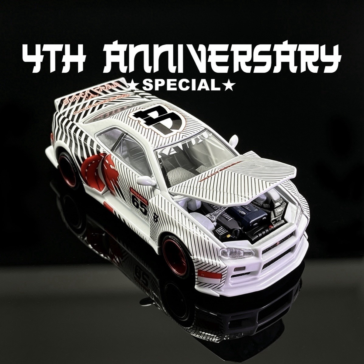 Black Crow Customs Nissan Skyline GT-R R34- 4th Anniversary Kaido Mini GT – LE30