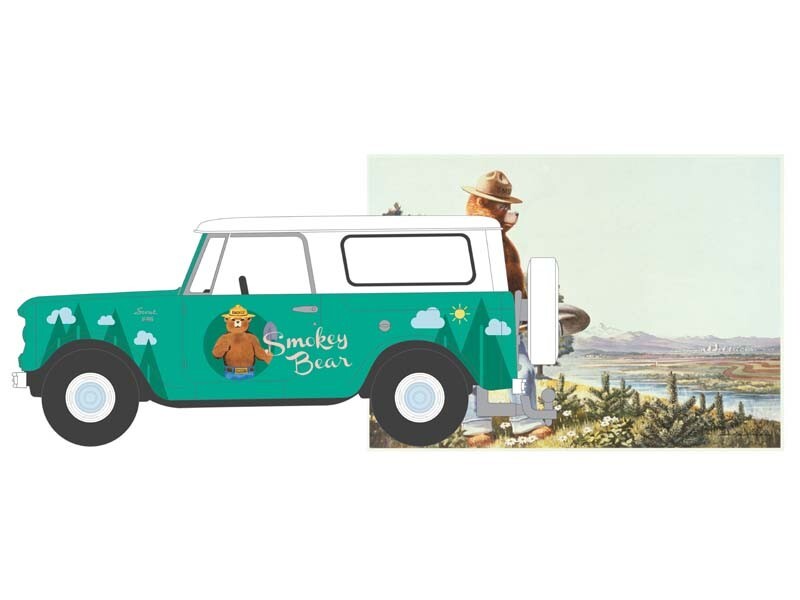 1961 Harvester Scout – Smokey Bear Diecast 1:64 Scale Model – Greenlight 38060B